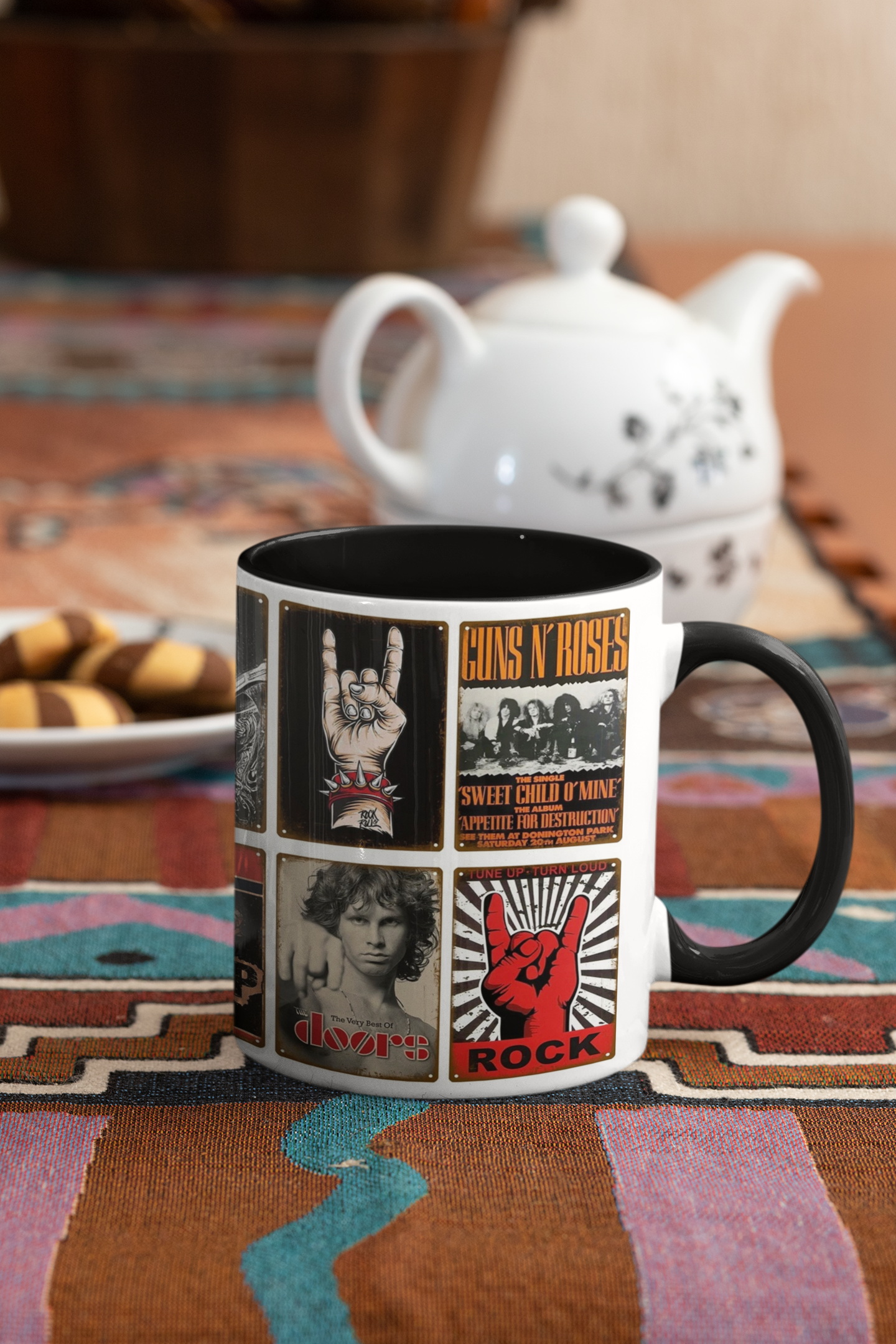 Rock and Roll Poster #1 BK printed mug 11oz mockup 3